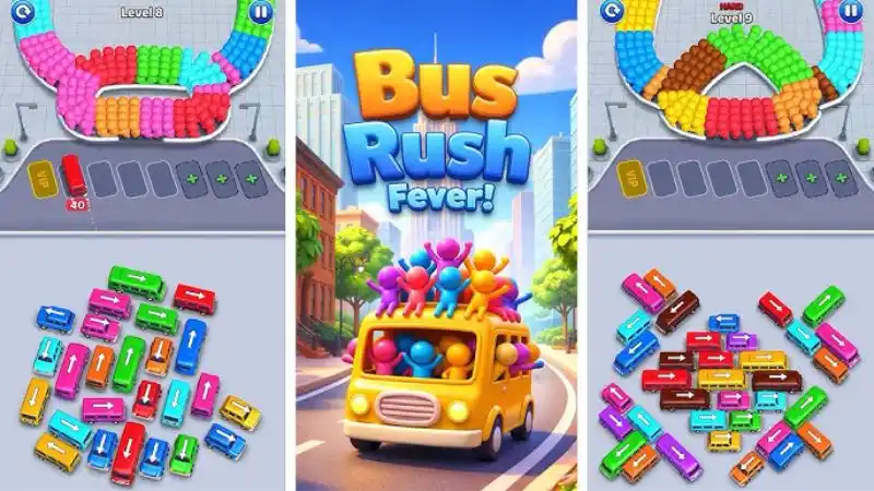 Unduh Bus Rush Fever MOD APK (Speed Mod, No Ads) v1.4.0 Gameplay Bus Rush Fever Yang Menguji Strategi