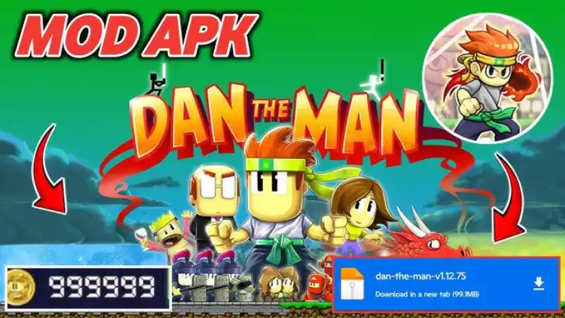 Unduh Dan The Man MOD APK (Unlimited Money) v1.12.75 Fitur Unggulan Dan The Man MOD APK