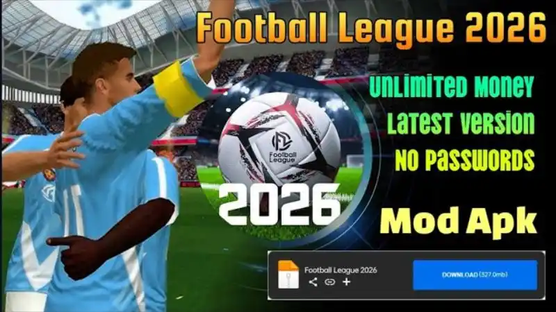 Unduh Football League 2026 MOD APK(Unlimited Coins) v0.1.70 Fitur Football League 2026 MOD APK