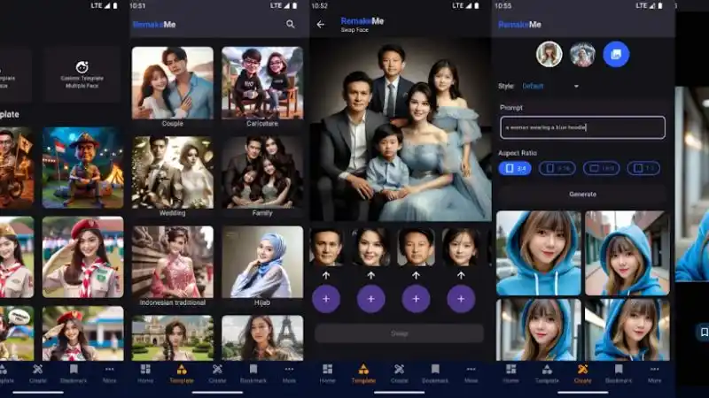 Unduh Remakeface AI MOD APK (Face Swap, No Watermark) v1.2.7 Fitur Utama Remakeface AI MOD APK