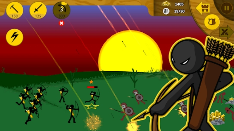 Download Stick War Legacy MOD APK (Unlimited Money, One Hit) v2026.1.787 Gameplay Strategi Perang Stickman