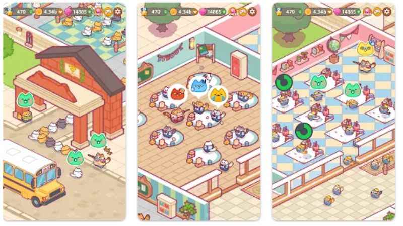 Unduh Cat School: Idle Cute Tycoon MOD APK (Unlimited Money) v1.0.11 Gameplay Idle yang Santai