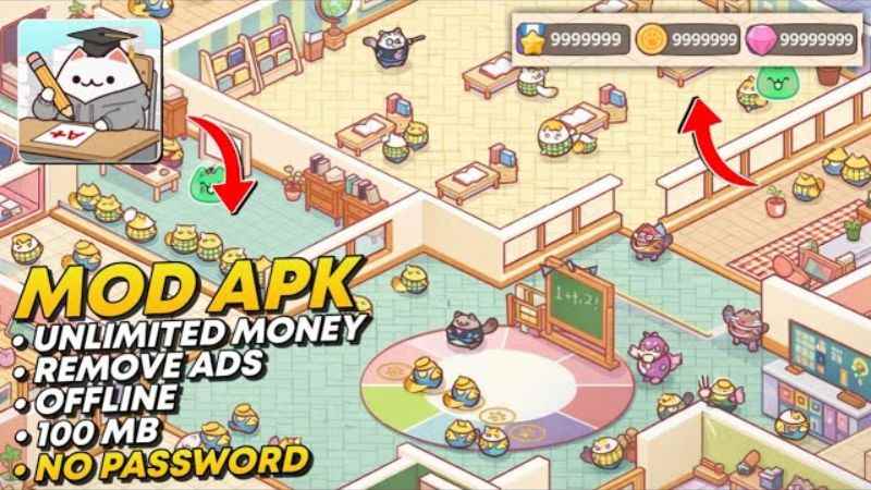 Unduh Cat School: Idle Cute Tycoon MOD APK (Unlimited Money) v1.0.11 Fitur Cat School: Idle Cute Tycoon MOD APK