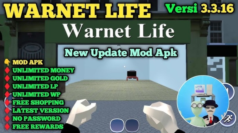 Unduh Warnet Life MOD APK (Unlimited Money, Unlock) v3.5.0 Fitur unggulan Warnet Life MOD APK